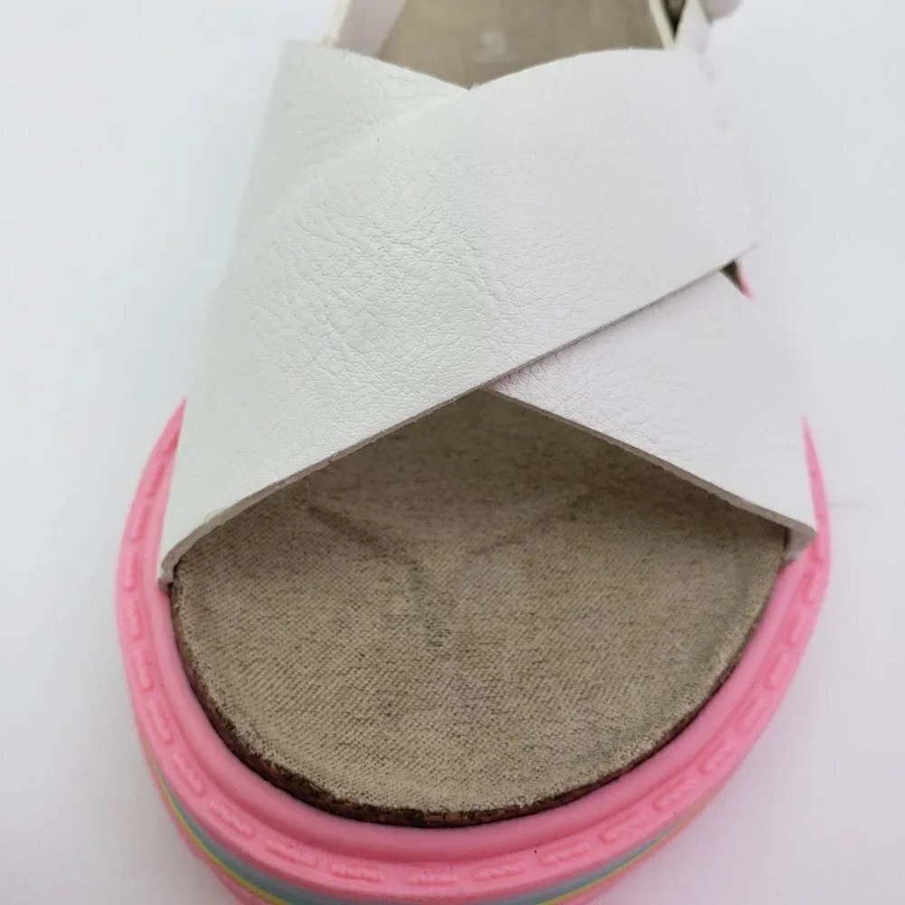 NEW Carters Cindy Baby Girl Size 5 White Pink Footbed Platform Sandals CS22L05B